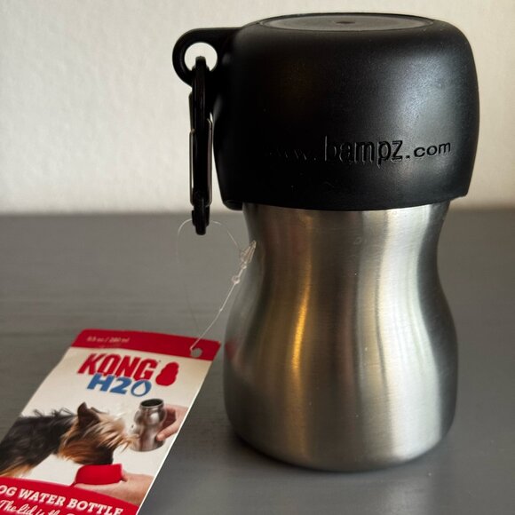 KONG Stainless Steel Dog Water Bottle, Black, 9.5-oz - Picture 8 of 9